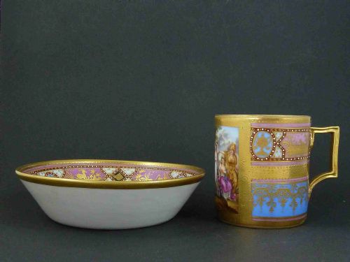 ROYAL VIENNA PORCELAIN CABINET CUP SAUCER - ADDITIONAL PHOTO 2