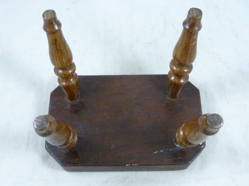 WOODEN CANDLESTICK STAND CANDLE TABLE STOOL ASH ELM TREEN ANTIQUE - ADDITIONAL PHOTO 4