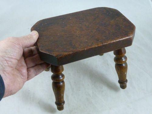 WOODEN CANDLESTICK STAND CANDLE TABLE STOOL ASH ELM TREEN ANTIQUE - ADDITIONAL PHOTO 6