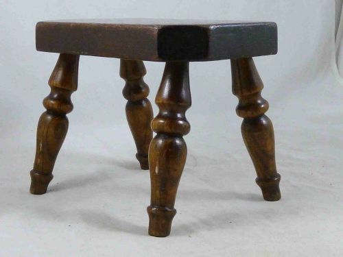 WOODEN CANDLESTICK STAND CANDLE TABLE STOOL ASH ELM TREEN ANTIQUE - ADDITIONAL PHOTO 1