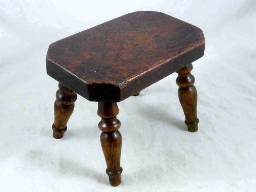 WOODEN CANDLESTICK STAND CANDLE TABLE STOOL ASH ELM TREEN ANTIQUE - ADDITIONAL PHOTO 2