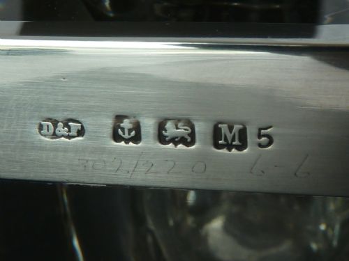 EXTRA LARGE ART DECO INKWELL 1936 SILVER GLASS ENGINE ENGRAVED - ADDITIONAL PHOTO 4