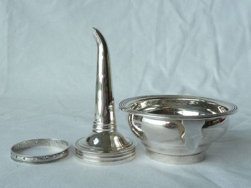 BATEMAN SILVER THREE PIECE WINE FUNNEL PB AB WB GEORGIAN