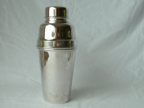 art deco period cocktail shaker silver plate lemon squeezer - CATEGORY: ANTIQUE SILVER - DATED 1930