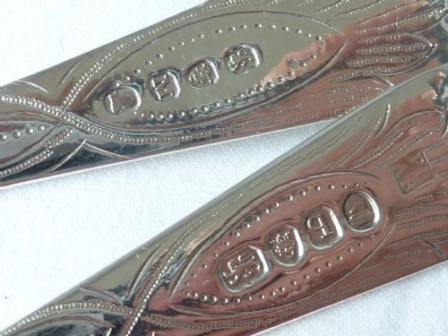 PAIR BOXED GEORGIAN VICTORIAN BERRY SERVING TABLE SPOONS SILVER - ADDITIONAL PHOTO 5