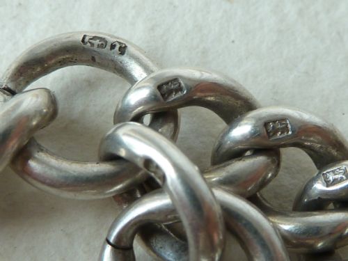 VICTORIAN 155 40CM 97G SOLID SILVER POCKET WATCH ALBERT CHAIN FOB BIRMINGHAM 1891 - ADDITIONAL PHOTO 5
