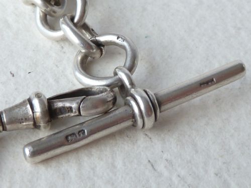 VICTORIAN 155 40CM 97G SOLID SILVER POCKET WATCH ALBERT CHAIN FOB BIRMINGHAM 1891 - ADDITIONAL PHOTO 6
