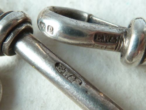 VICTORIAN 135 34CM 65G SOLID SILVER POCKET WATCH ALBERT CHAIN FOB BIRMINGHAM 1898 - ADDITIONAL PHOTO 4