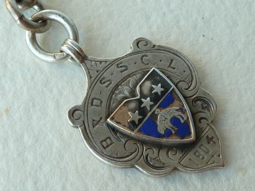 145 37CM 66G SOLID SILVER POCKET WATCH ALBERT CHAIN FOB BIRMINGHAM 1897 VICTORIAN - ADDITIONAL PHOTO 8
