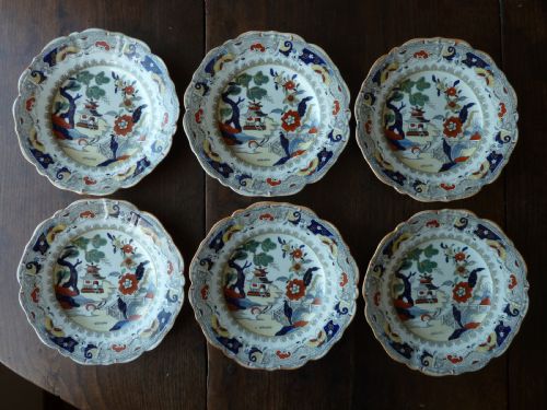 MASONS PATENT IRONSTONE CHINA DESERT SERVICE PLATES DISHES SHAPES POTTERY - ADDITIONAL PHOTO 1