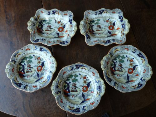 MASONS PATENT IRONSTONE CHINA DESERT SERVICE PLATES DISHES SHAPES POTTERY - ADDITIONAL PHOTO 9