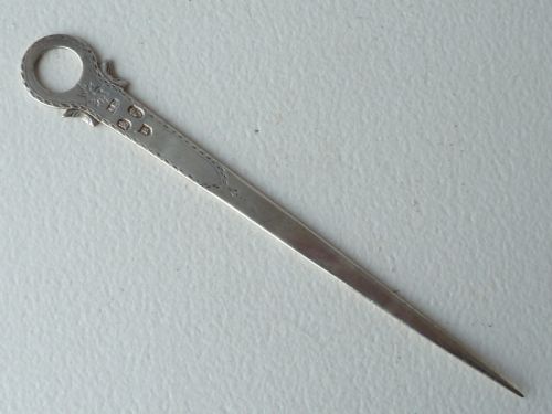 irish georgian silver skewer dublin 1789 bright cut letter opener - CATEGORY: ANTIQUE SILVER - DATED 18TH CENTURY