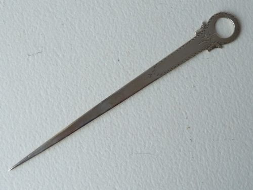 IRISH GEORGIAN SILVER SKEWER DUBLIN 1789 BRIGHT CUT LETTER OPENER - ADDITIONAL PHOTO 4