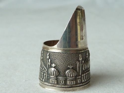 REGENCY BRIGHTON PAVILION SILVER THIMBLE SEWING TOOL ACCESSORY ENGLISH - ADDITIONAL PHOTO 2