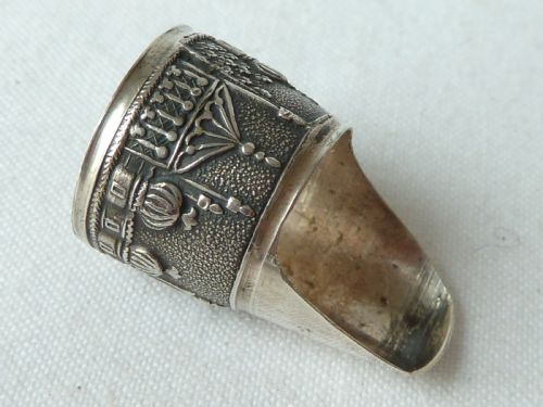 REGENCY BRIGHTON PAVILION SILVER THIMBLE SEWING TOOL ACCESSORY ENGLISH - ADDITIONAL PHOTO 3