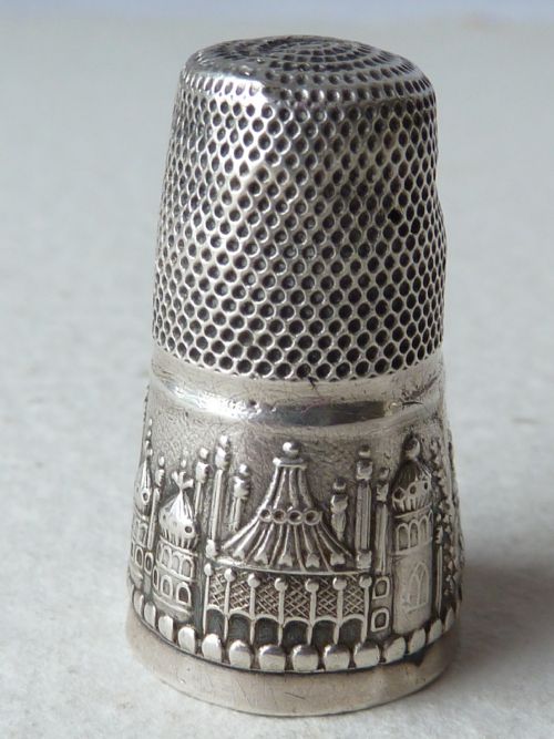REGENCY BRIGHTON PAVILION SILVER THIMBLE SEWING TOOL ACCESSORY ENGLISH - ADDITIONAL PHOTO 1