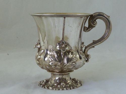charles fox 1834 hallmarked sterling silver christening mug cup - CATEGORY: ANTIQUE SILVER - DATED REGENCY