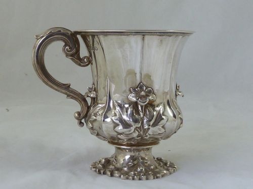 CHARLES FOX 1834 HALLMARKED STERLING SILVER CHRISTENING MUG CUP - ADDITIONAL PHOTO 1