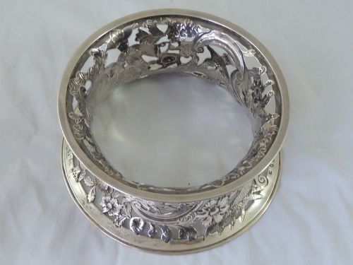 1891 IRISH SILVER POTATO DISH RING CHINOISERIE DUBLIN JAMES SMYTH VICTORIAN - ADDITIONAL PHOTO 7