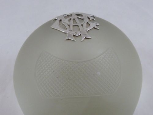 1891 SILVER GLASS VESTA MATCH HOLDER STRIKER GLOBE BALL POT HALLMARKED LARGE VICTORIAN - ADDITIONAL PHOTO 4