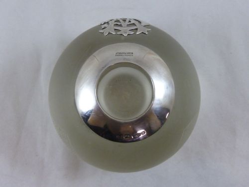 1891 SILVER GLASS VESTA MATCH HOLDER STRIKER GLOBE BALL POT HALLMARKED LARGE VICTORIAN - ADDITIONAL PHOTO 8
