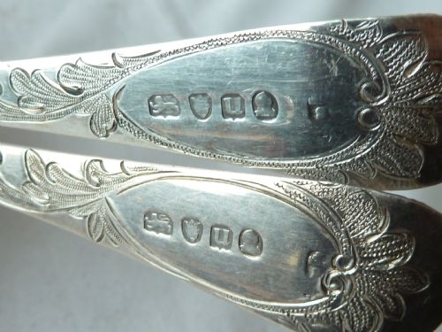 PAIR GEORGIAN VICTORIAN BERRY SERVING TABLE SPOONS SILVER 1795 - ADDITIONAL PHOTO 4