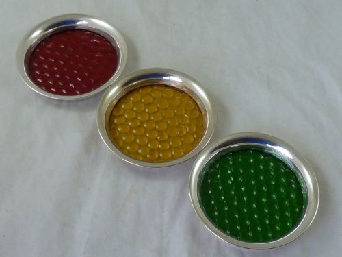 car motoring traffic light silver coasters dishes hallmarked sterling - CATEGORY: ANTIQUE SILVER - DATED 1960