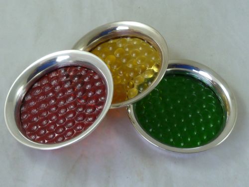 CAR MOTORING TRAFFIC LIGHT SILVER COASTERS DISHES HALLMARKED STERLING - ADDITIONAL PHOTO 1