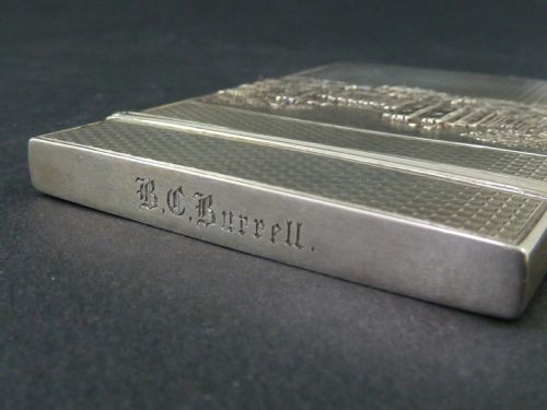 NATHANIEL MILLS 1839 CASTLE TOP VISITING CARD CASE STERLING SILVER HALLMARKED VICTORIAN BURRELL - ADDITIONAL PHOTO 6