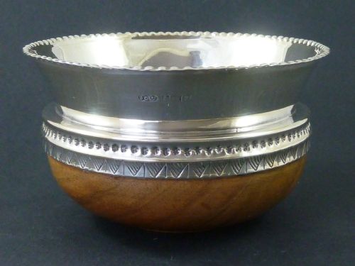 arts crafts silver mazer joseph gloster ltd silver maple english - CATEGORY: ANTIQUE SILVER - DATED 1960