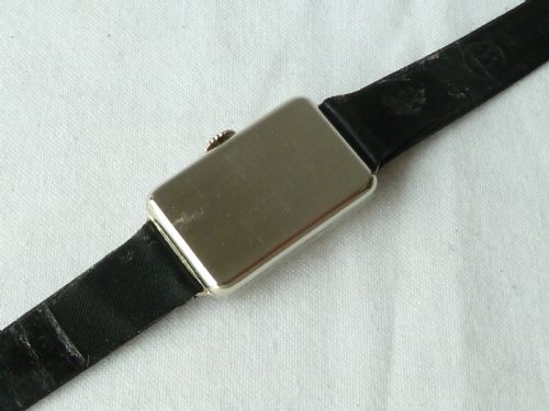 1931 ART DECO WHITE GOLD LADIES ELGIN USA BLACK ENAMEL PARISIENNE COCKTAIL WATCH - ADDITIONAL PHOTO 3