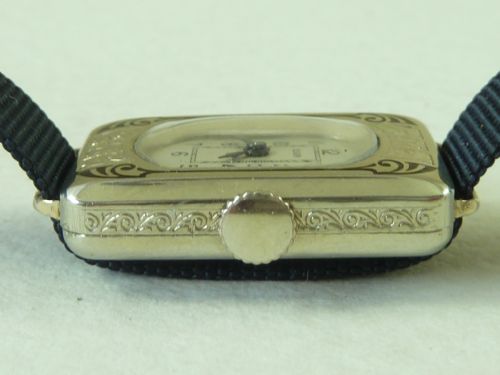 1931 ART DECO WHITE GOLD LADIES ELGIN USA BLACK ENAMEL PARISIENNE COCKTAIL WATCH - ADDITIONAL PHOTO 11