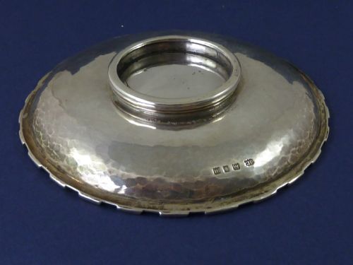 OMAR RAMSDEN 1927 HALLMARKED SILVER TUDOR ROSE DISH ENAMEL ARTS CRAFTS - ADDITIONAL PHOTO 4