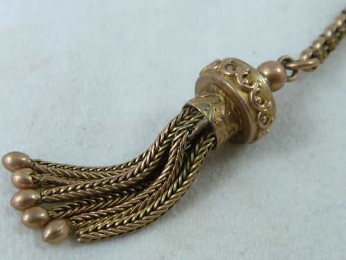 9 23CM 11G VICTORIAN SOLID 9C GOLD ALBERTINA POCKET FOB WATCH CHAIN BRACELET - ADDITIONAL PHOTO 3