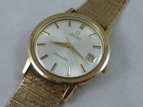 OMEGA SEAMASTER AUTOMATIC 9CT GOLD BARK BRACELET WATCH CAL 562 1967 BOXED - ADDITIONAL PHOTO 1