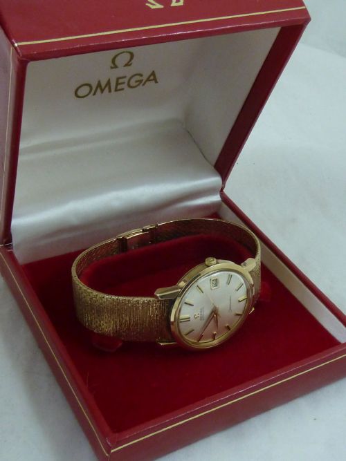 OMEGA SEAMASTER AUTOMATIC 9CT GOLD BARK BRACELET WATCH CAL 562 1967 BOXED - ADDITIONAL PHOTO 4