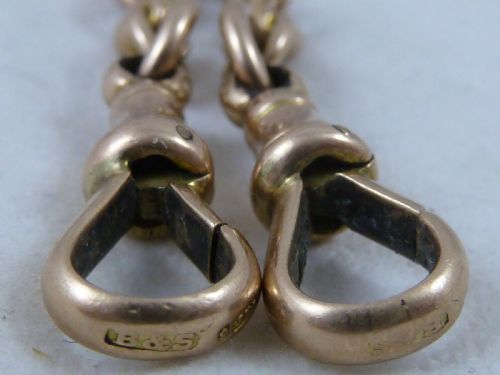 1899 1518 384MM 268G SOLID 9 CARAT GOLD DOUBLE ALBERT POCKET WATCH CHAIN NECKLACE CHOKER COLLAR VICTORIAN - ADDITIONAL PHOTO 2