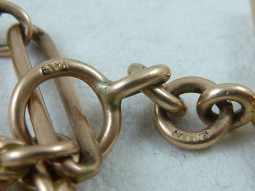 1899 1518 384MM 268G SOLID 9 CARAT GOLD DOUBLE ALBERT POCKET WATCH CHAIN NECKLACE CHOKER COLLAR VICTORIAN - ADDITIONAL PHOTO 4