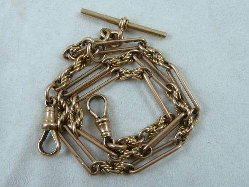 1899 1518 384MM 268G SOLID 9 CARAT GOLD DOUBLE ALBERT POCKET WATCH CHAIN NECKLACE CHOKER COLLAR VICTORIAN - ADDITIONAL PHOTO 5