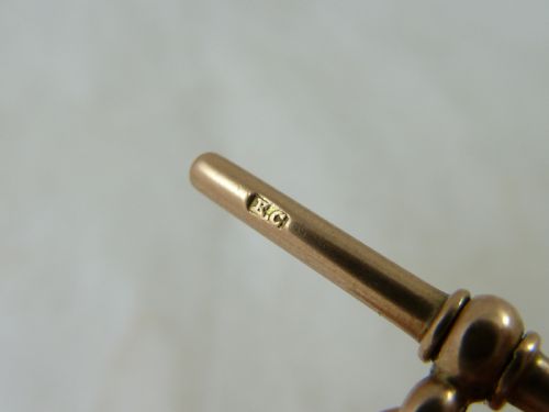 1910 1514 390MM 18G SOLID 9 CARAT GOLD DOUBLE ALBERT POCKET WATCH CHAIN NECKLACE CHOKER COLLAR - ADDITIONAL PHOTO 4
