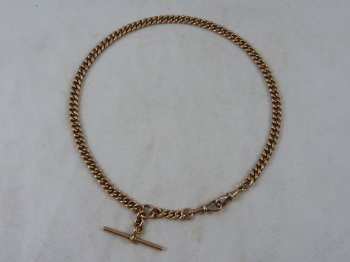 1908 1634 425mm 53g solid 9 carat gold albert pocket watch chain necklace choker collar edwardian - CATEGORY: ANTIQUE JEWELLERY - DATED 1900