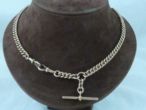 1908 1634 425MM 53G SOLID 9 CARAT GOLD ALBERT POCKET WATCH CHAIN NECKLACE CHOKER COLLAR EDWARDIAN - ADDITIONAL PHOTO 1