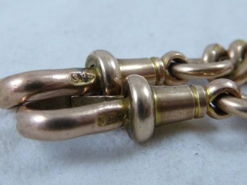1908 1634 425MM 53G SOLID 9 CARAT GOLD ALBERT POCKET WATCH CHAIN NECKLACE CHOKER COLLAR EDWARDIAN - ADDITIONAL PHOTO 2
