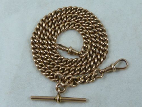 1908 1634 425MM 53G SOLID 9 CARAT GOLD ALBERT POCKET WATCH CHAIN NECKLACE CHOKER COLLAR EDWARDIAN - ADDITIONAL PHOTO 5
