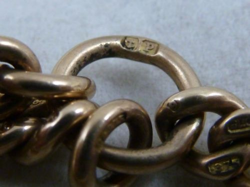 1914 14 357MM 495G SOLID 9 CARAT GOLD DOUBLE ALBERT POCKET WATCH CHAIN CHOKER COLLAR GRADUATED CURB LINK - ADDITIONAL PHOTO 4