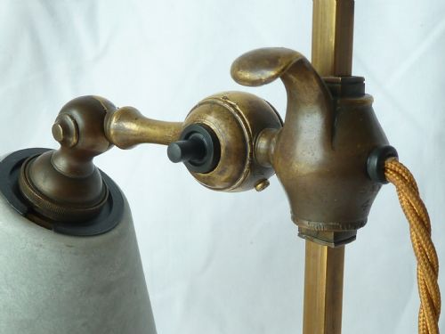 FARADAY SON BRASS TABLE LAMP ARTS AND CRAFTS DESK STUDENT ADJUSTABLE - ADDITIONAL PHOTO 4