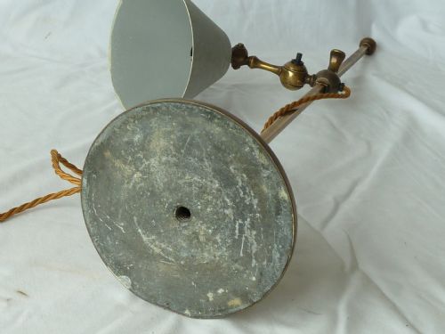 FARADAY SON BRASS TABLE LAMP ARTS AND CRAFTS DESK STUDENT ADJUSTABLE - ADDITIONAL PHOTO 5