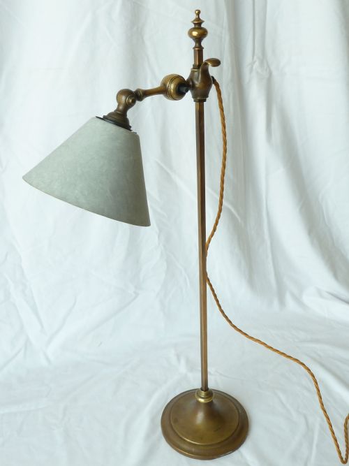 FARADAY SON BRASS TABLE LAMP ARTS AND CRAFTS DESK STUDENT ADJUSTABLE - ADDITIONAL PHOTO 8