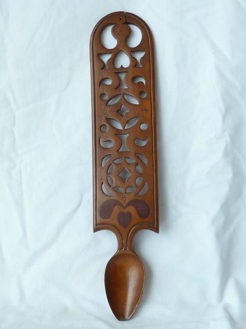victorian welsh love spoon folk art carved token treen - CATEGORY: ANTIQUE MISCELLANEOUS - DATED 19TH CENTURY