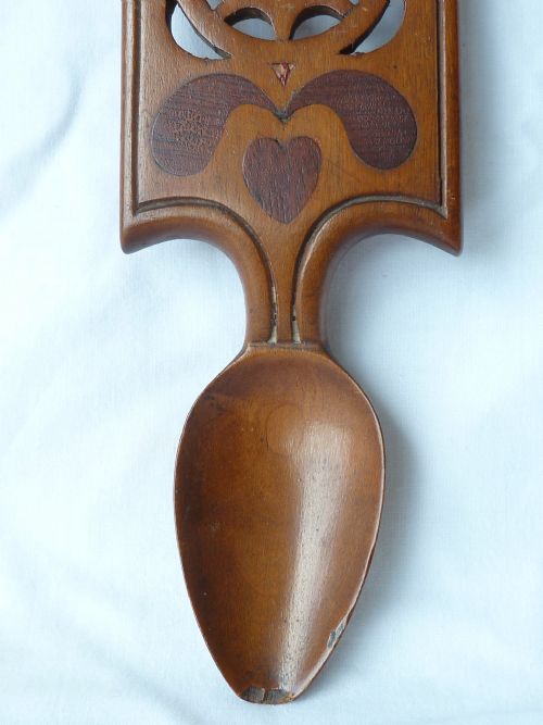 VICTORIAN WELSH LOVE SPOON FOLK ART CARVED TOKEN TREEN - ADDITIONAL PHOTO 1